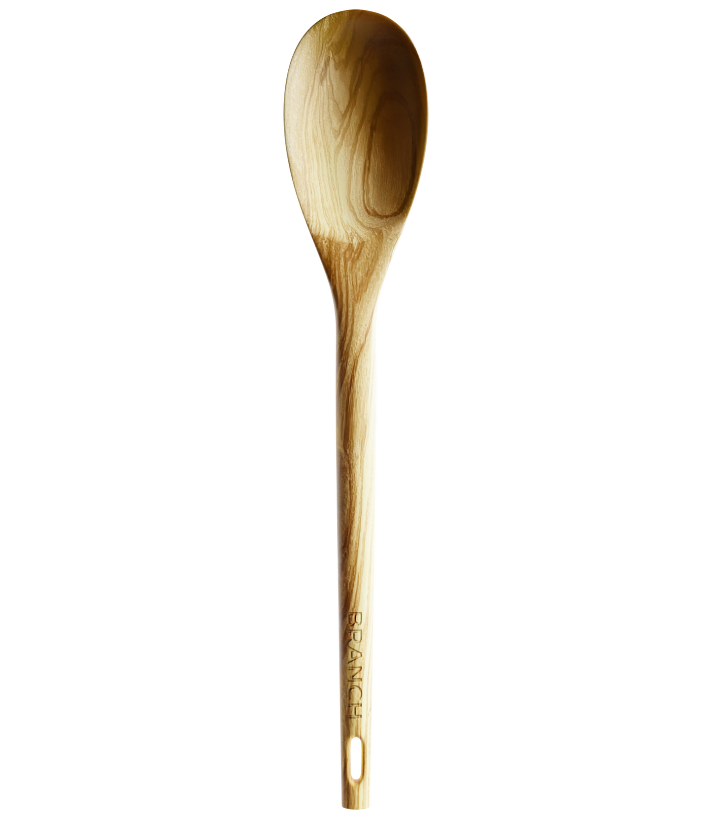 Wooden spoon with 'Branch' branding on a white background