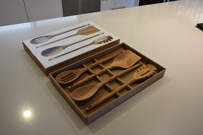 Olive Wood 4-Piece Essentials Set